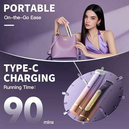 Bikini Trimmer for Women, Electric Razors with Dual Heads, Rechargeable Pubic Hair Trimmer with IPX7 Waterproof, Painless Pro Shaver for Underarm Leg Arm Body Face Private Area£¨DuskyRose£©