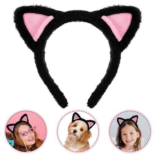 Cat Ears Headbands - Cute Plush Kitty Hairband Washing Face Hoops Soft Furry Makeup Hair Bands Favors Holiday Cosplay Party Headwear Costume Christmas Carnival Hair Accessories for Women Girls
