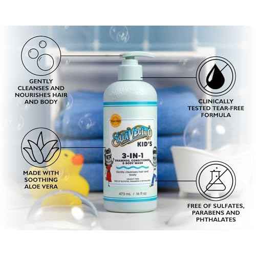 Suavecito Kid's 3-in-1 Shampoo, Conditioner, & Body Wash Milk & Honey Scent 16 oz Pump Bottle - Clinically Tested Cruelty Free Formula Free of Sulfate, Parabens, & Phthalates Ensuring No Tears