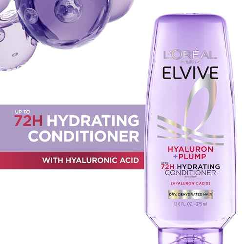 L'Oreal Paris Elvive Hyaluron Plump Hydrating Conditioner for Dehydrated, Dry Hair Infused with Hyaluronic Acid Care Complex, Paraben-Free, 12.6 Fl Oz