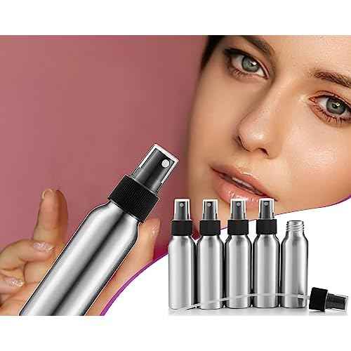 Tessco 2.7oz/ 80ml Aluminum Fine Mist Spray Bottles Reusable Metal Atomizer Bottles Fine Mist Sprayer Essential Oil Storage with Black Pump for Travel Cosmetic Perfume Toner Face Spray(50 Pcs)