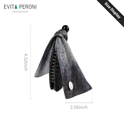 EVITA PERONI Banana Clip with Twistable Wings, Fabric Ponytail Holder Hair Clips for Thick Curly Hair Large Claw Clips Elegant Hair Accessories for Women, Silver Gray
