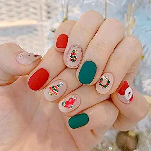 Wokoto 30 Pcs 3D Nail Charms - Christmas Tree, Candy Bells, Snowflakes Rhinestones for Nail Art