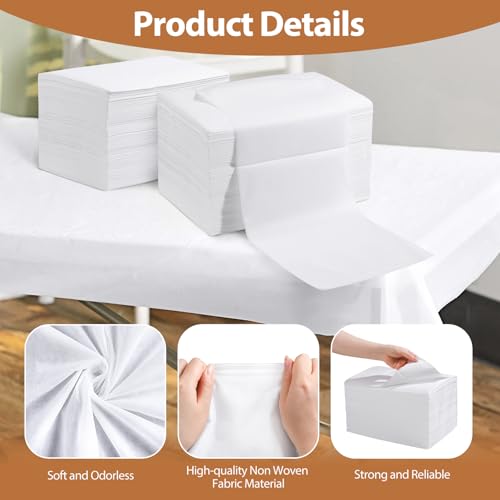300 Pcs Disposable Massage Table Sheets 31" x 71 Disposable Bed Sheets Non Woven Fabric SPA Bed Cover Breathable for Massage Beauty Tattoos