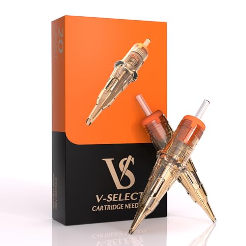 EZ Tattoo Cartridge Needles - 20Pcs #12 (18RS) Standard Round Shader Disposable Tattoo Needles Cartridges for Rotary Tattoo Machine Pen Gun - V SELECT