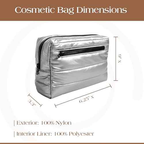 Citi Collective Premium Cosmetic Bag for Women| Makeup Travel Bag,Toiletry Bags for Women| Large Capacity Storage Waterproof Cosmetic Bag for Business, Vacation, or Weekend Traveling (Silver)