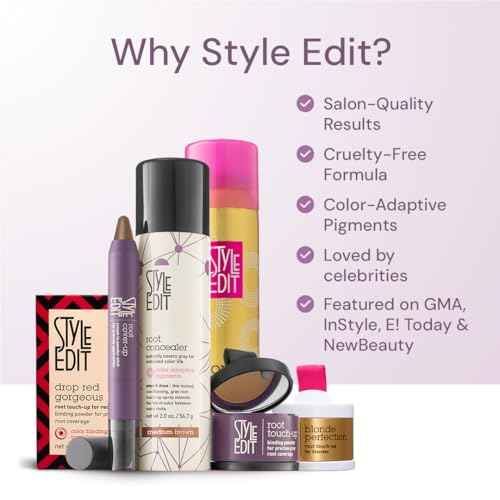 Root Touch Up Powder by Style Edit | Medium Brown Hair Color Coverage for Grays and Roots | Mineral-Infused Binding Hairline Concealer | 0.13 oz. Tub
