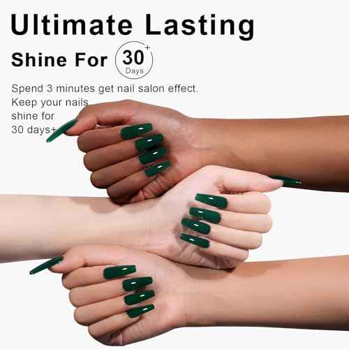 L'UGX Dark Green Gel Polish Emerald Nail Polish 15ML Long Lasting U V Gel Colors for Nails Art DIY Manicure & Pedicure at Home Salon Holiday Gifts for Women LGS-704