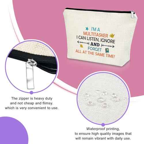 Funny Sayings Makeup Bag - Sarcastic Gifts for Women & Adults - Cosmetic Travel Organizer