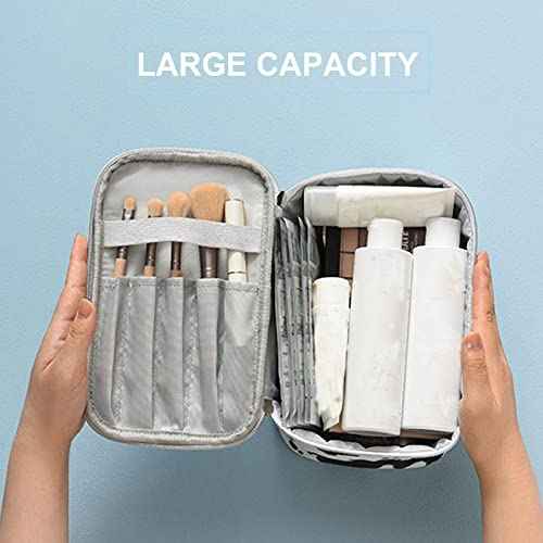 KITENROM Makeup Bag Portable Travel Cosmetic Bag with Brush Holder£¬Waterproof Make Up Bag For Women with Handle Print Cow