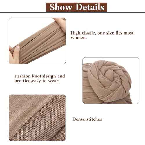 SATINIOR 4 Pieces African Headwrap Turban for Black Women Hair Bonnet Hair Wrap Head Scarf Headwrap Hat