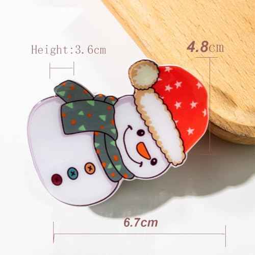 Christmas Hair Claw Clips for Women Girls, 3 Pcs Christmas Tree Snowman Santa Claus Hair Claw Clips for Thin Medium Hair Cute Hair Accessories Christmas gift