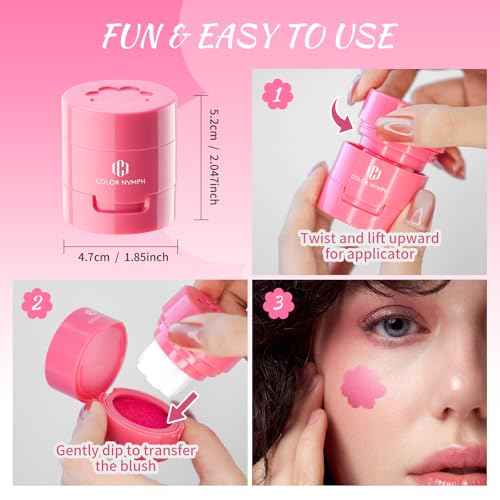 Color Nymph Liquid Blush Trio?Multi-use Stamp Blush Set for Cheeks Lips, Hydrating & Long-lasting Formula, Dewy & Natural Finish - 3-Piece Makeup Gift Set for Christmas, 100% Vegan & Cruelty-free