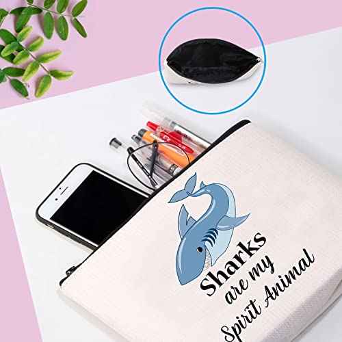GJTIM Shark Gift Ocean Animal Gift Travel Organizer Makeup Bag Sharks Are My Spirit Animal Gift for Shark Lovers (Spirit Sharks Bag)