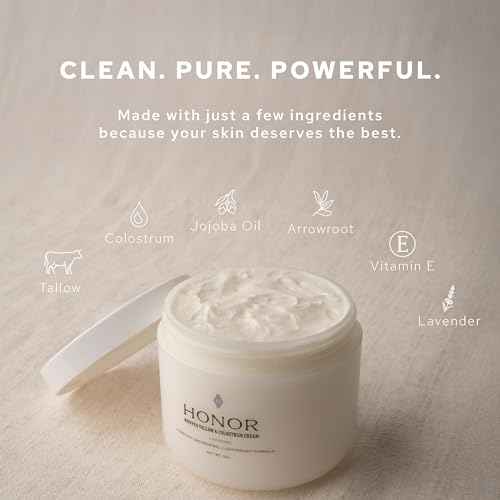 Honor Whipped Tallow Cream with Colostrum, Hydration, Skin Renewal (3oz, Lavender)