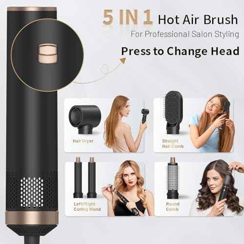 Blow Dryer Brush 5 in 1: Ionic Hot Air Styler Hair Dryer Brush Blow Dryer Set for Curling Volumizing Straightening Styling