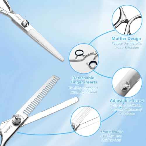 Hair Cutting Scissors, Thinning Shears Kit. Premium Stainless Steel Salon Scissors, Edge Scissor, Razor.for Hairdressing, Salon and Home