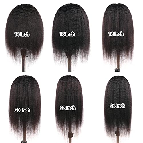huarisi Kinky Straight Wigs U Part Human Hair Short Yaki Straight Wig for Black Women 9A Brazilian Hair Wigs 150 Density Upart Wig without Lace Easy to Install 14 inch