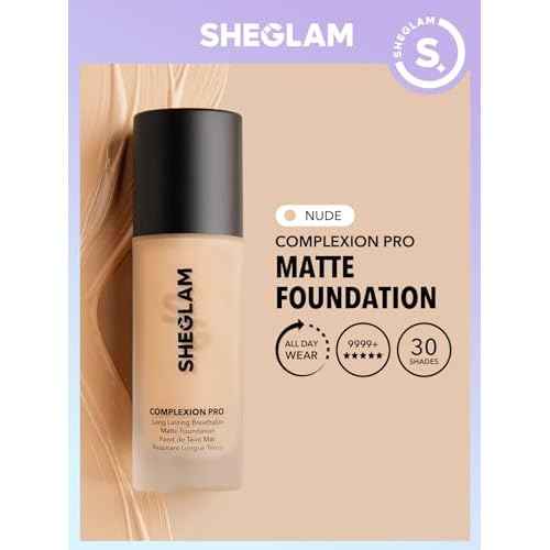 SHEGLAM Full Coverage Foundation Makeup Long Lasting Waterproof Matte Dewy Liquid Foundation - Nude