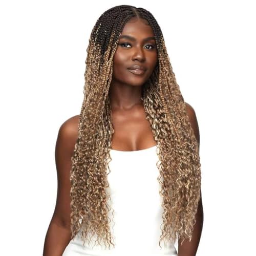 Outre - 13X4 Lace Frontal Wig - French Curl Box Braids 32" (JET BLACK 1)