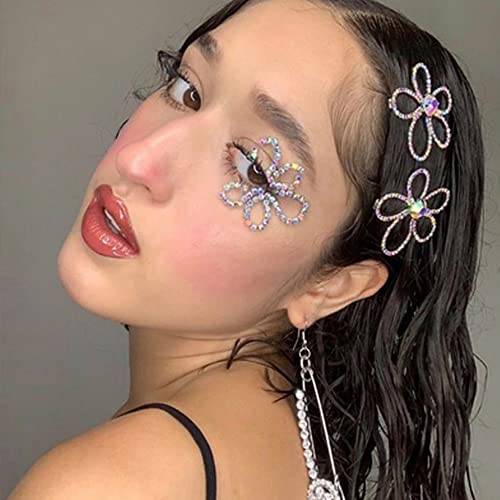 Pearl Makeup Self Adhesive Rhinestones for Eye Jewels Face Gems Halloween Decoration, Nail Rhinestones Body Temporary Tattoo Diamonds, Eyeshadow Jewelry Sticker for Women Girls 6 Sheets