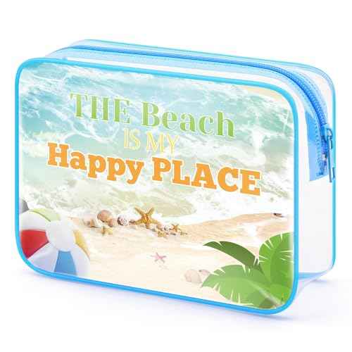 Beach Lover Gifts for Women Girl Makeup Bag Summer Toiletry Bag Beach Themed Present Funny Vacation Gifts Birthday Christmas Graduation Present for Daughter Sister Mom Aunt Cosmetic Pouch