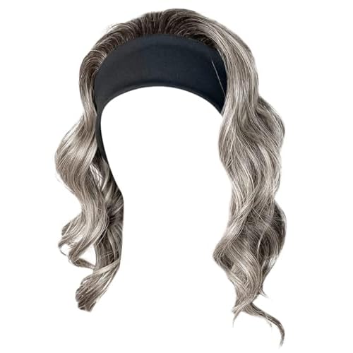 Kim Kimble 18" Wavy Waves Headband Wig, Long Layered Hair With Black Headband and Comb Clip, 3/4 Cap - Average Cap Size, MC56 60 Iced Sugar