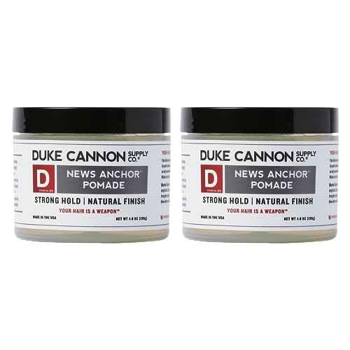 Duke Cannon News Anchor Hold Pomade - Strong Hold & Natural Finish (Pack of 2, 4.6 oz.)