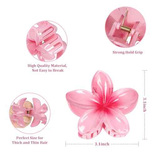 6 Pcs Flower Hair Claw Clips for Women ? Hawaiian Hibiscus Hair Clips for Thick Thin Hair, Cute Beach Hair Accessories