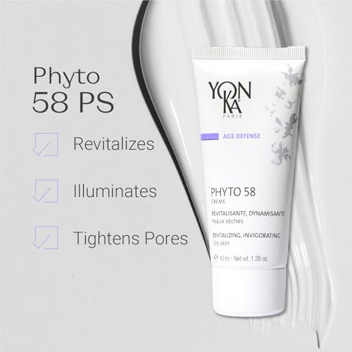 Yonka Phyto 58 PS Night Cream | Anti-Aging Vitamin E Face Moisturizer for Dry Skin | Anti-Wrinkle Night Treatment to Reduce Pores and Revitalize Skin | 1.73 oz