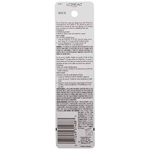 L'Oreal Paris Makeup Brow Stylist Definer Waterproof Eyebrow Pencil, Ultra-Fine Mechanical Pencil, Draws Tiny Brow Hairs and Fills in Sparse Areas and Gaps, Brunette, 0.003 Ounce (1 Count)