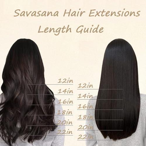 Savasana Clip in Hair Extensions Real Human Hair Straight 7 Pcs Balayage Clip in Hair Extensions Double Weft Thick Chocolate Brown to Caramel Blonde 16 Inch 120g
