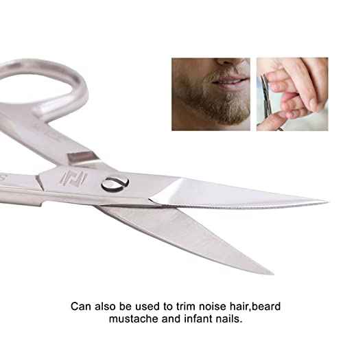 Nail Scissors Curved Micro Serrated Stainless Steel Eyebrow Scissors for Eyelash, Mustache, Beard, Nose Hair, Toenail ? Pedicure, Manicure Scissors for Men and Women