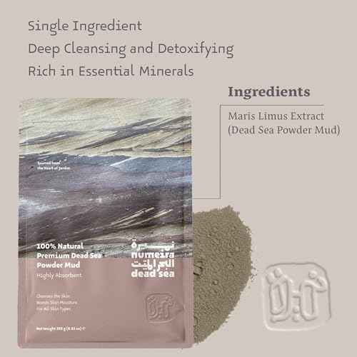 Dead Sea Mud Powder 100% Pure Cosmetic Clay Powder Rich in Minerals - Gentle Face Exfoliator Powder for Deep Cleansing, Body Scrub, or Clay Mud Mask - Pore Cleansing & Skin Detox - 1kg