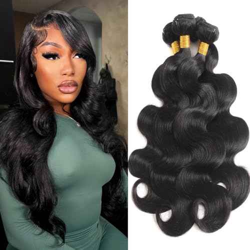 Hair Body Wave Bundles 14 16 18 20 Body Wave Human Hair 4 Bundles 100% Unprocessed Brazilian Virgin Remy Hair Extensions for Black Women