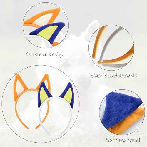 Jolbndcv 4 Pcs Dogs Ear Headbands Soft Blue Party Costumes for Pet Birthday Party Costumes Dress-up Supplies