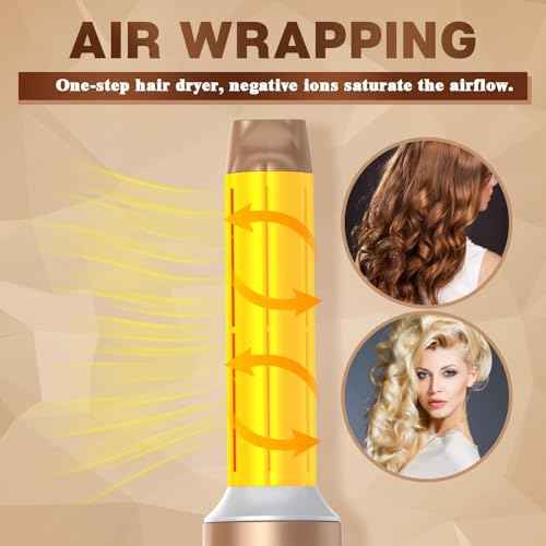 7 in One Blow Dryer Brush, Negative Ion Hair Dryer Brush Set Upgrade Hot Air Brush Air Styler Curling Wrap Air Curler, Curling Iron Hair Styling Tools As A Gift for Straight/Curl/Drying/Smoothing