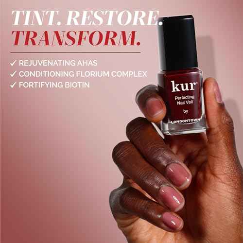 LONDONTOWN Nail Veil Enhancing Nail Care - Nail Protectant, Nail Strengthener, Natural Tint, Vegan and Cruelty-Free, Chip-Resistant