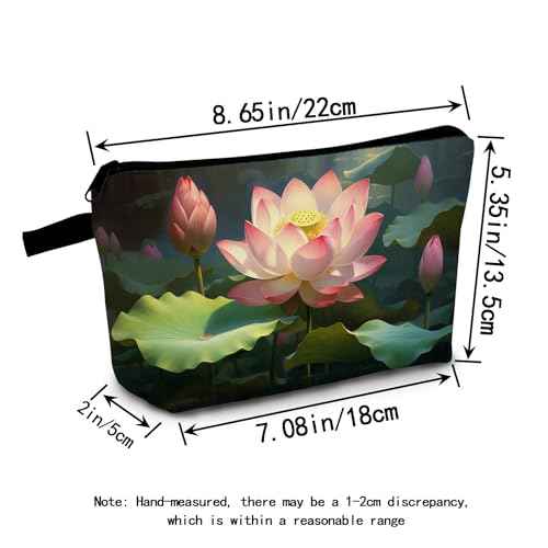 Lotus Flower Women Makeup Bag Cosmetics Storage Pouch Beach Travel Small Toiletry kit