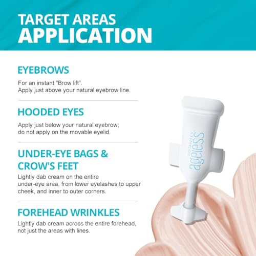 Instantly Ageless - Instant Face Lift Cream - Skin Care for Anti Aging face cream - Instant Under Eye Bags Remover - Facelift in a Box of 25 Vials with Makeup Brush
