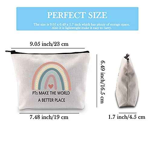 GJTIM Physical Therapist PT Zipper Pouch PTs Make The World A Better Place Therapist Appreciation Gift for Exercise Therapist (PTs Make Makeup)