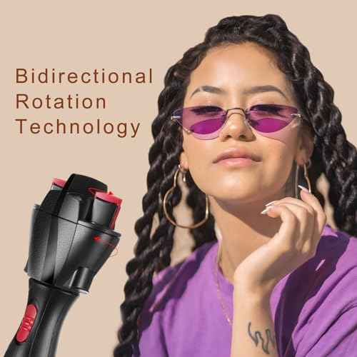 Honoson Hair Braider Set, 7 Pieces Automatic Hair Braider with Electronic Hair Braiding Tool Machine, Rat Tail Comb and Crocodile Hair Clips for DIY Hair Styling (Bright Color)