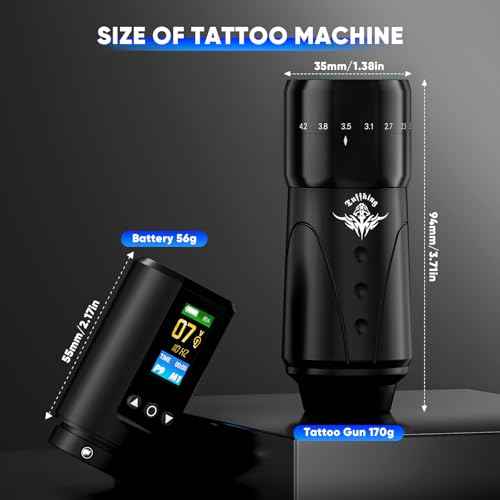Wireless Tattoo Gun Machine Kit - Professional Rotary Tattoo Pen Set, Complete Beginners Tattoo Supplies with 2Pcs 1,600mAh Batteries, 40Pcs Cartridge Needles for Starter, Artists