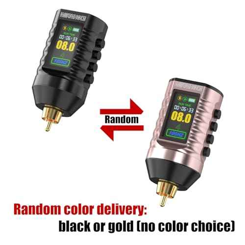 Wormhole Wireless Tattoo Power Supply Rechargeable Cordless Tattoo Battery Pack 1800mAh Portable Tattoo Battery RCA Lithium Battery with LED Digital Display For Tattoo Pen Rotary Tattoo Machine WB14-A