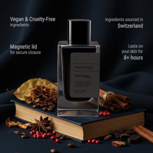 Black Scotch Eau de Parfum ? Mixture Black Afgano + Blk Opium, Unisex Perfume 3.4 Fl Oz (100ml)