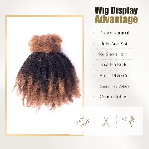 Afro Kinky Bulk Human Hair, 4C, 50g/pack, Braiding Hair for Mini Twists and Sister Locs (#30/1b/30 20inch)