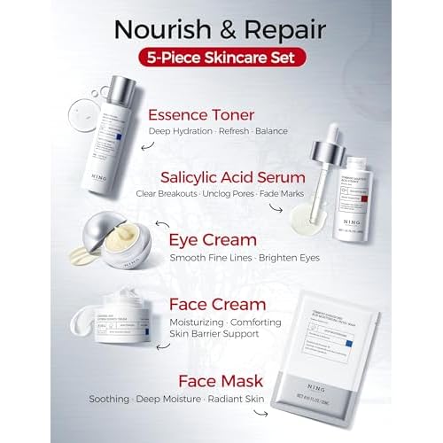 Skin Care Set: 8-Step Tembusu Essence Skincare Kit, Cleansing Hydrating Moisturizing Anti-Aging Gift Sets for Women ? Complete Daily Routine for Sensitive, Dry, Oily & Aging Skin