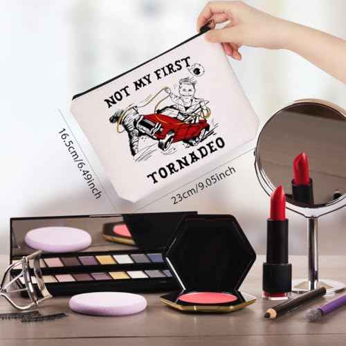 WCGXKO Tornado Lover Gift Not My First Tornadeo Makeup Bag American Disaster Movie Lovers Gift (Tornadeo Bag)