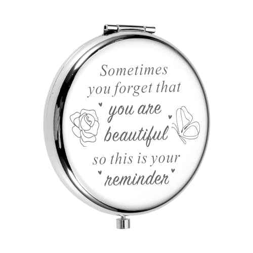 Mirror Stocking Stuffers for Women, Stocking Stuffers for Young Women Inspirational Compact Mirror Gifts for Women Daughter Christmas Birthday Valentines Day Gifts for Her Female Friends Coworkers