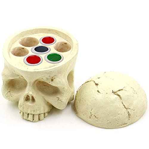 Skull Tattoo Ink Cup Holder - Yangna Skull Head Tattoo Ink Cap Holder 7 Holes Stand Hard Resin Pigment Cap Holder